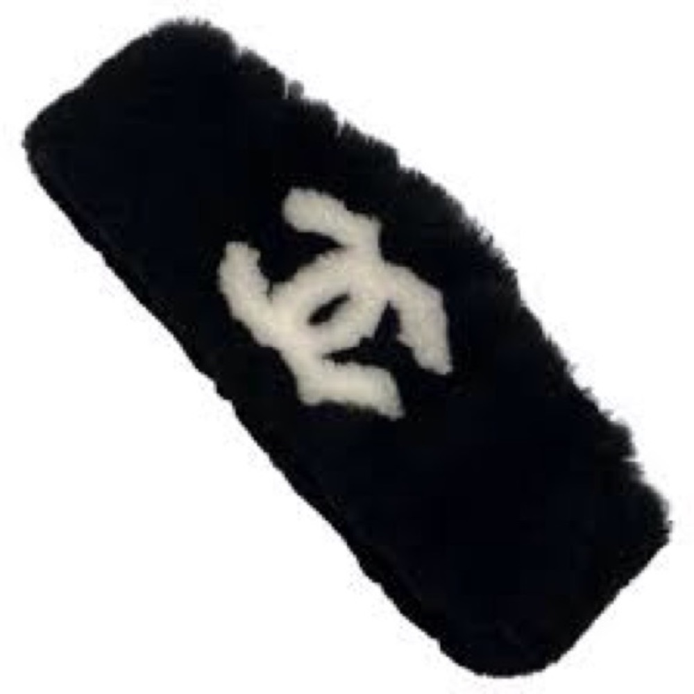 Black fur headband